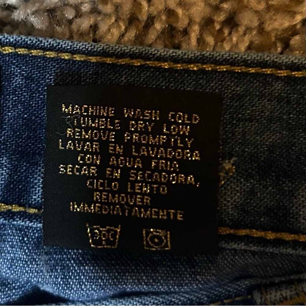 BABY PHAT Woman’s Size 13 Jeans Blue Wide Leg 33x31 Y2K Cat Logo - Picture 9 of 16